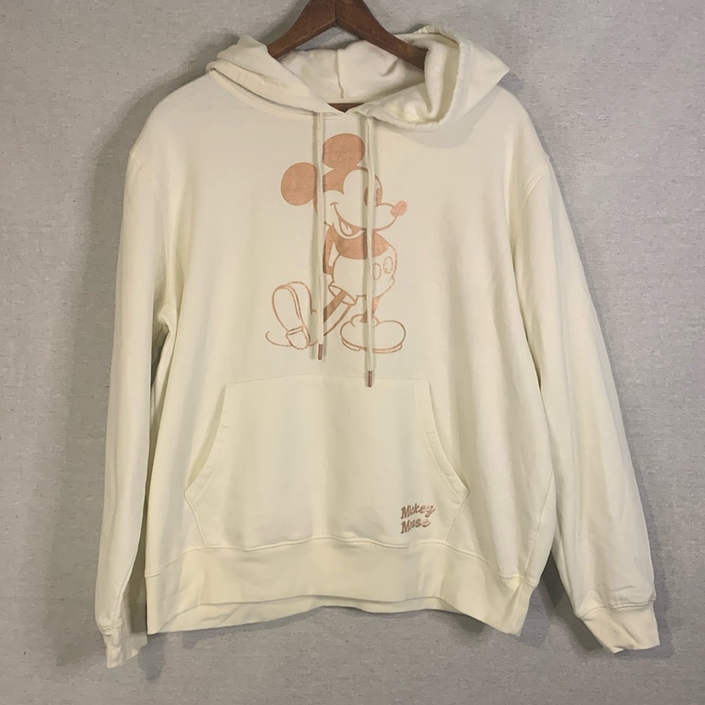 Disney Mickey Mouse Long Sleeve Hoodie Ivory  Size XXL